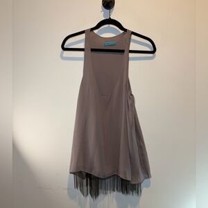 Alice + Olivia Lavender Sleeveless Fringe Top